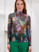 голубой брусничный зеленый с рисунком