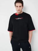 black, red